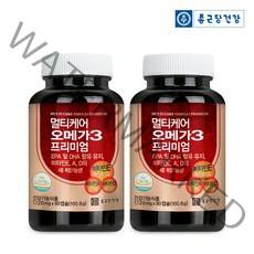 혈행건강 눈건강 뼈건강 항산화 4중복합 종근당건강 멀티케어 오메가3 프리미엄 1120mg+스낵팝, 2병, 90캡슐