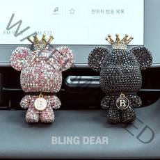 블링디어 큐빅세트(1+1) 베어브릭 고급 차량용 방향제, 큐빅세트(블랙+블랙), 블랙체리, 리필킷A타입(For Man)