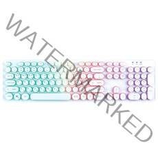 엑토 레트로 레인보우 LED 유선 키보드, KBD-56, 화이트