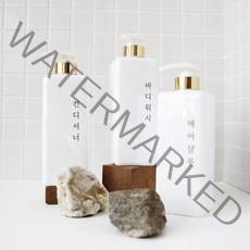 홈스토킹 세로글 한글라벨 사각 욕실 디스펜서 샴푸통 핸드워시 주방세제 소분용기 펌프공병 욕실용품, 1개, 투명 골드 /바디워시