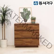 동서가구 라떼 800 3단 서랍장 DF918465, 멀바우화이트