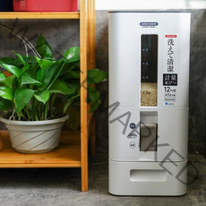 에코벨 원터치 계량쌀통 12kg, 화이트