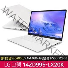 LG전자 그램14 노트북 화이트 14ZD995-LX20K (인텔 펜티엄 6405U 35.5cm) 미포함 SSD 128GB 4GB Free DOS