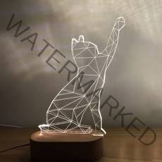 옆동네몰 LED 밝기조절 감성무드등 손든고양이 대 + 밝기조절스위치, 혼합색상