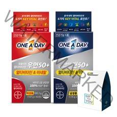 바이엘 원어데이 멀티비타민 맨 50플러스 60정 + 우먼 50플러스 60정 세트 + 선물박스, 1세트