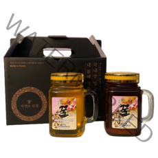 영천 명품꿀 이광우] 토종꿀 선물세트 아카시아 & 밤잡화꿀 (550g x 2병), 1박스