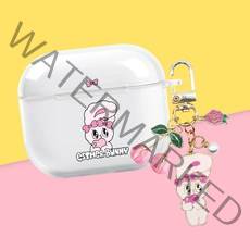 에스더버니 Clear 일체형 에어팟3세대 케이스 에어팟3 케이스 러블리 키링 포함, Clear_에어팟3_큐피트버니, 체리버니