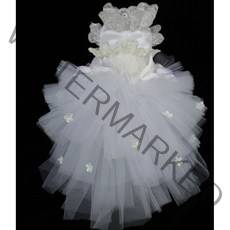 강아지 고양이 중형견 화이트 웨딩 드레스, 흰색