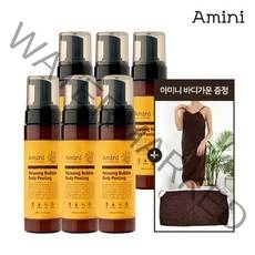 [KT알파쇼핑](홈 릴렉싱케어) 아미니 릴렉싱 버블 바디필링 200ml*6 + 바스가운 증정
