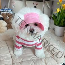바이담수미 강아지 크레용 썬캡모자, 핑크