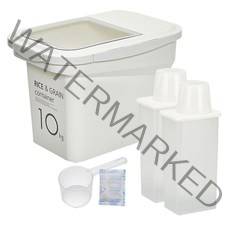 씨밀렉스 라이스키퍼 쌀통 10kg + 1300ml 잡곡통 2p, 아이보리