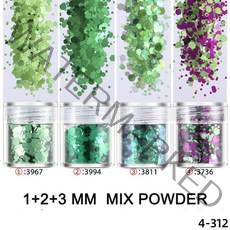레진아트세트 레진아트키트 레진몰드 4pcs 혼합 반짝이 분말 1mm uv 수지 충전 수지 몰드 재료 모듬, 4-312