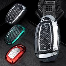 카스타 현대 스마트키케이스 카본키케이스 더뉴그랜저 쏘나타DN8 더뉴싼타페 아이오닉5 팰리세이드 투싼NX4 아반떼CN7 그랜저IG 싼타페TM i30 벨로스터 코나 넥쏘 싼타페, YH-02, 유광레드+키링