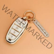 튜모 더뉴 팰리세이드 그랜저IG 벨로스터 아반떼AD LF쏘나타 투싼 i30 싼타페FE 스타리아 차량 용품 TPU 스마트키케이스 키링 키홀더, HD-02, 큐빅오링-올리브그린