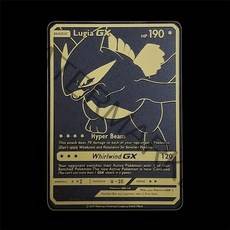pokemon game black gold collector39s edition anime battle card gold metal card charizard pikachu col, 루기아 gx