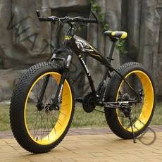 팻바이크 mtb자전거 산악용 학생용 광폭타이어 폴샥, 24단 블랙 블루 24인치