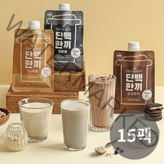 [다신샵] 프로틴쉐이크 단백한끼 3종 15팩 / 곡물 초코 검은콩, 3종 혼합 15팩(곡물5+검은콩5+초코쿠키5)