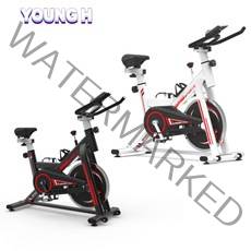 영에이치 실내자전거 홈트 유산소 스피닝 사이클 야핏센서 13KG 휠, 블랙