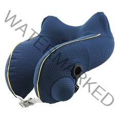 더블핏 기내용 에어 여행용 목베개, Free, 네이비