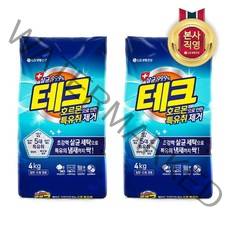 LG 생활건강 테크 분말세제 호르몬 특유취 4KG x 2개, 단품없음