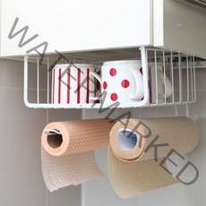 싱크대언더선반 블랙&화이트 다용도철제바스켓 주방틈새수납, 싱크대언더선반화이트, 1p