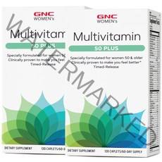 GNC 우먼스 울트라메가 50세 이상 여성 Womens Ultra Mega 50 Plus 120정 2병, 2팩