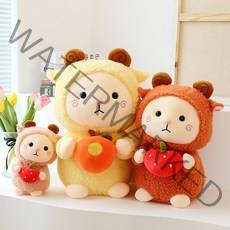 네이처타임즈 과일을 품에 안은 귀여운 양 인형, 화이트, 40cm