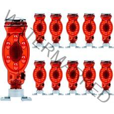 태양광 경광등 드럼용 10개 태양열 LED 경고등 쏠라 점멸등 비상등 뺑뺑이 회전 안전등 바루사 멧돼지퇴치