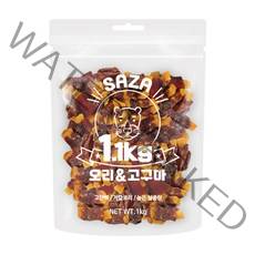 사자 강아지 대용량 실속형 간식 1.1kg, 1개, 오리 + 고구마 혼합맛