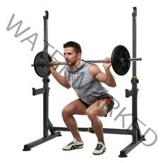 스쿼트머신 홈트머신 조절 가능한 랙 바벨 랙 홈 체육관 역도 프레스 바벨 스탠드, 없음