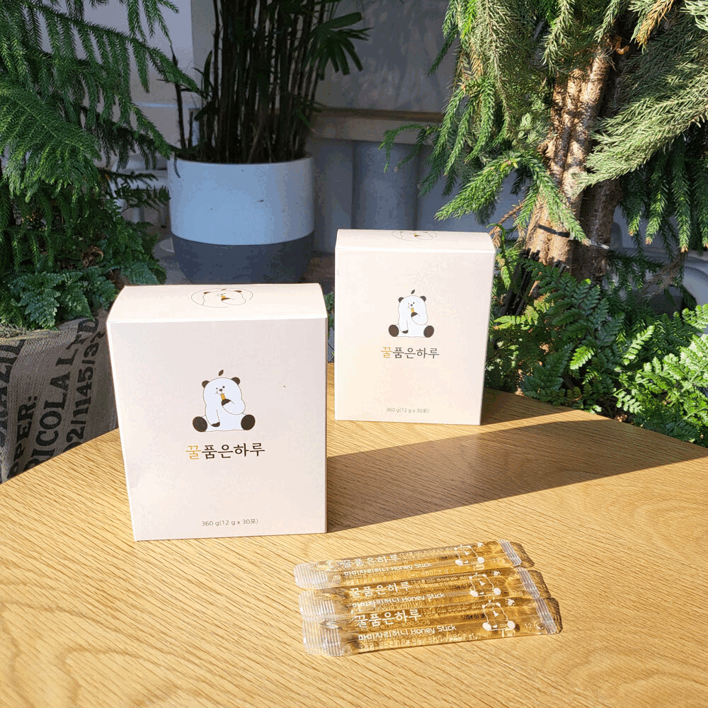 꿀품은하루 국내산 100% 꿀스틱 결혼식 돌잔치 꿀 답례품 선물세트, 꿀품은하루 1박스+쇼핑백