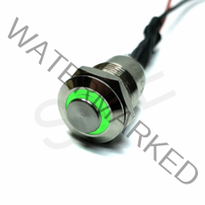 LANBOO 12파이 락 푸쉬락 3색 LED스위치 돌출형노브 방수 메탈스위치 IP65 LED 5~24V 배선포함X, 2색