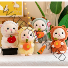 귀여운 캐릭터 봉제 인형 동물 양 강아지 오리 유니콘 애착인형 25cm 선물, 7. 잠자는 아기양