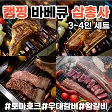 캠핑세트 토마호크 우대갈비 구이용 소고기 소갈비 생우대갈비 통우대갈비 스테이크 고기 캠핑 음식, 04. 캠핑세트 3~4인 (토마호크+우대갈비)