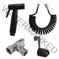 변기 욕실 청소 3.5m블랙스프링호스 세트, 1개