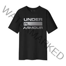 언더아머 UA 팀이슈 워드마크 반팔티 블랙 남자 반팔 티셔츠 1329582-001