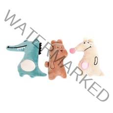 리빙듀오 반려동물 이갈이 아기 동물 인형 3종 세트, 민트, 베이지, 브라운, 1세트