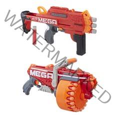 해즈브로 너프 너프건 메가 파워배틀 메가 불독 + 메가로돈 장난감총 세트, 빨간색