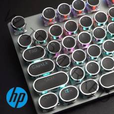 HP 레트로 기계식 키보드 게이밍 청축 적축 블랙, 흑축