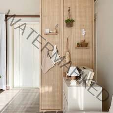 우드레이 셀프 가벽 타공판 파티션 인테리어 원목 파티션 주방 사무실 침실 거실 원룸 현관 공간분리 나무 우드 가림막 칸막이 가벽 만들기, 635 무타공, 화이트