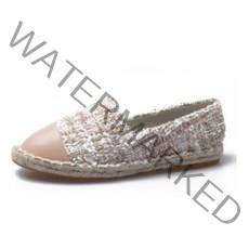 마켓에이 밀짚솔 트위드 여성 플랫 슬립온