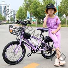 여아 초등 자전거 MTB 산악 도로 아이 어린이 완충, 퍼플 22인치(133cm-160cm) 가변기어