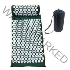 친환경 미끄럼방지 tpe nbr 요가매트 홈트 홈짐 요가 마사지 매트 스파이크 마사지 쿠션, 짙은 녹색 세트-B