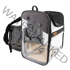 도그아이 강아지 확장형 투명 이동 백팩, 그레이