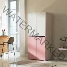 장인가구 스페이스 광폭 800 주방수납장, 핑크