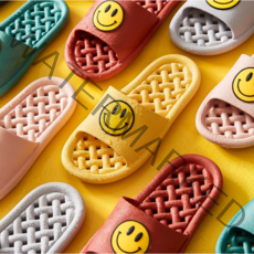 제이드슈 스마일 욕실화 미끄럼방지 물빠짐 화장실 슬리퍼 실내화 베란다, 스마일욕실화, 블랙