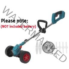 잔디깎이 벌초 제초기 makita 18v 배터리 전기 잔디 깎는 기계 무선 brushcutter 트리머 부시 잔디 가지 치기 커터 정원 도구 도구 전용, 협력사, 양쪽 바퀴로