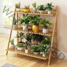 가팡 원목 접이식 스탠드 선반 진열대 우드 3단 1000