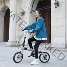 미니 접이식 자전거 학생 초경량 휴대용 미니벨로, 14 인치 가변 속도 디스크 브레이크 탑 화이트, 14 인치