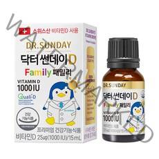 닥터썬데이D 패밀리 1000IU 비타민 영양제, 15ml, 1개